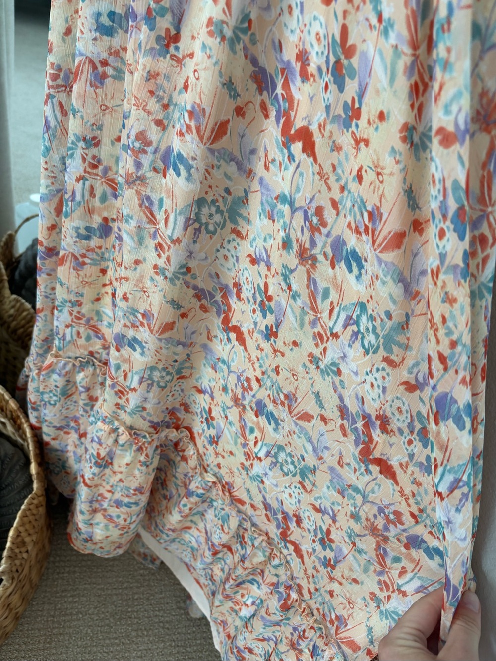 Floral Maxi Dress in Light Peach - Picture 7 of 9